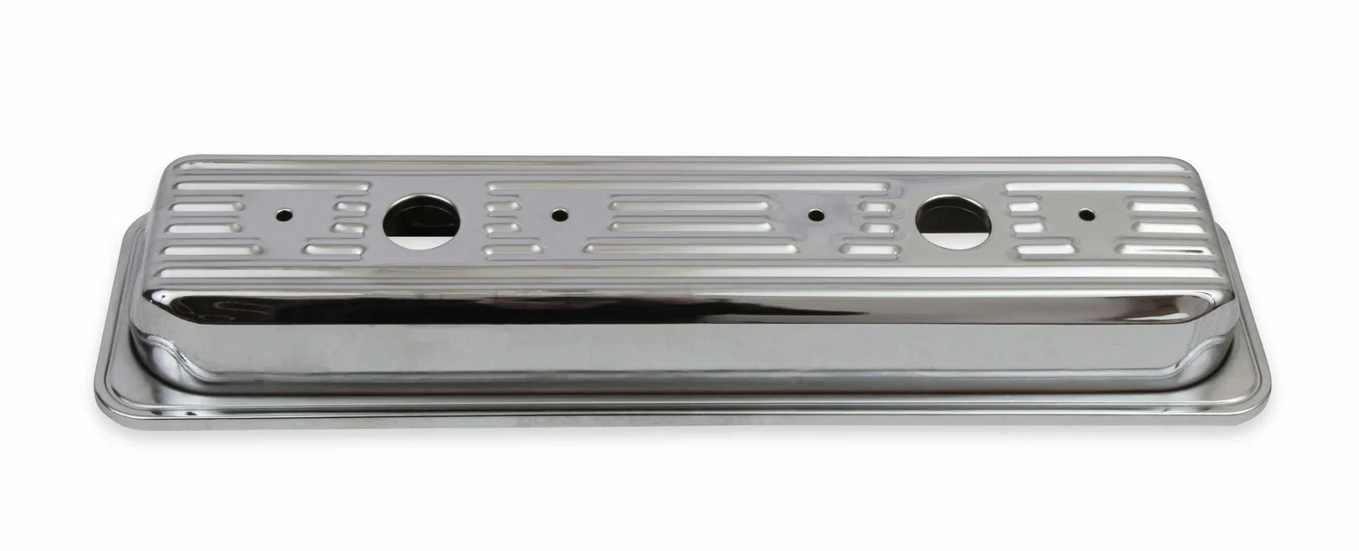 Mr. Gasket Chrome Valve Covers - Finned - 9415